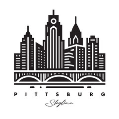Fototapeta premium pittsburg city skyline vector