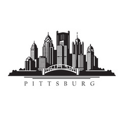 Fototapeta premium pittsburg city skyline vector