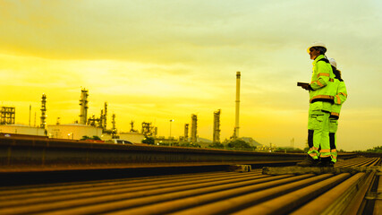 A monument to modern power, the petrochemical enterprise stands against a dramatic sky. Engineers envision continued success, driving the future of global energy and industrial might. © ultramansk