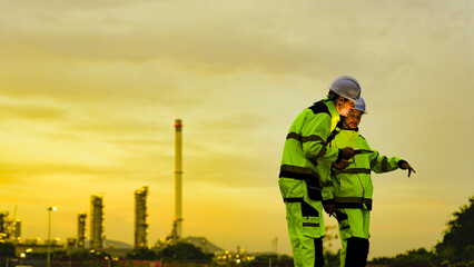 A monument to modern power, the petrochemical enterprise stands against a dramatic sky. Engineers envision continued success, driving the future of global energy and industrial might. © ultramansk