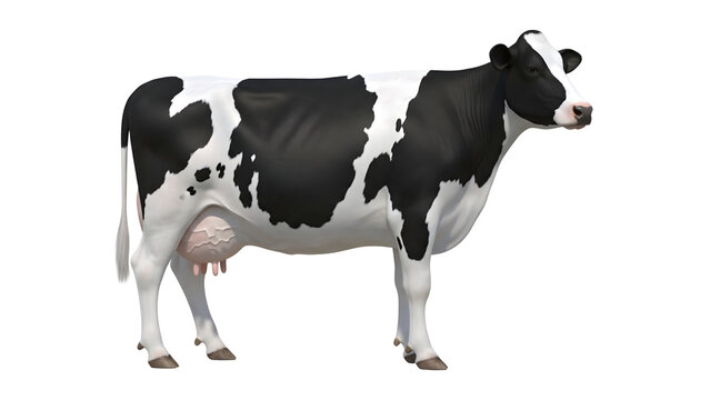 cow, dairy cow, farm cow, cattle, livestock, black and white cow, holstein cow, farm animal, domestic animal, cow isolated, white background, cow png, cow image, cow picture, standing cow, full body c