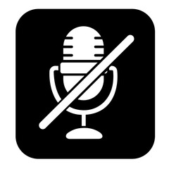 mute microphone icon on square internet button