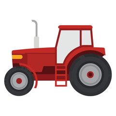 Obraz premium red tractor isolated
