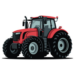 Obraz premium red tractor isolated on white