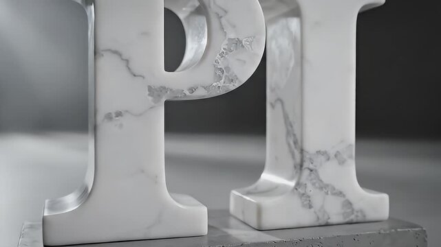 Marble PI Symbol Rotating on Pedestal.
