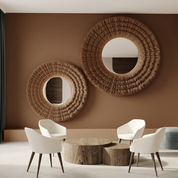 TV wall accent scene. Luxury bedroom inerior area. Home or hotel room.