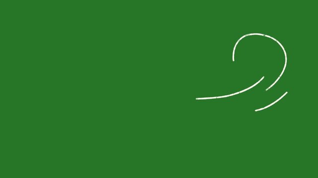 vector white lines wind effect on green screen, UI motion graphics. alpha adjustment layer, smooth animated line filter, 2d animation