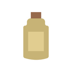 Fototapeta premium Flat Design Condiment Bottle Icon. Empty bottle illustration. Blank Bottle Mockup. Simple Empty Bottle