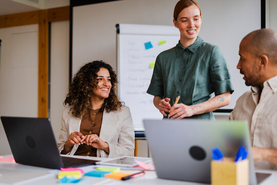 People are chatting in the office