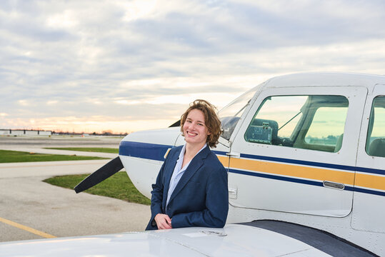 Confident student pilot