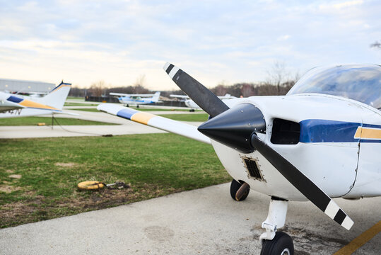 Front propeller side of an aircraft