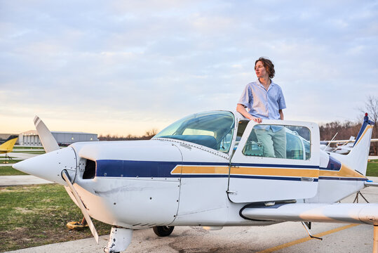 Young student pilot