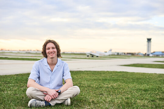 Young student pilot
