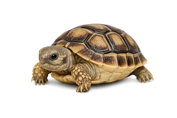 Obraz premium Small tortoise walking with a patterned shell
