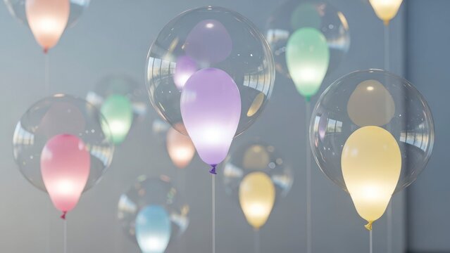 Lit balloons