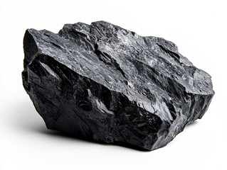 Glimmering Black Rock on White Surface for Natural Texture Use