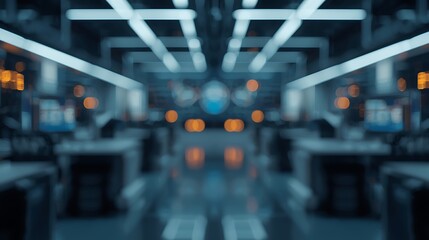 Obraz premium AI Generative Futuristic Data Center with Advanced Technology and Neon Lighting