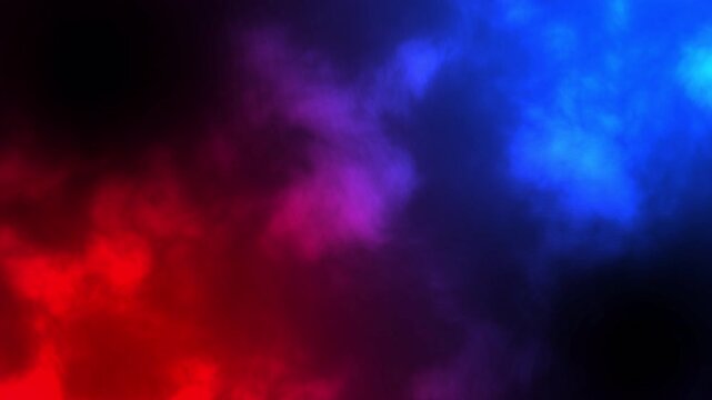 Red and blue abstract smoke cloud background, colorful nebula fog motion 4k video