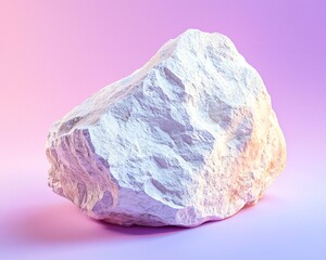 Fototapeta premium Textured Rock on Soft Pink and Purple Gradient Background