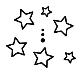 Obraz premium Star Pattern Simple Black Stars Vector Illustration