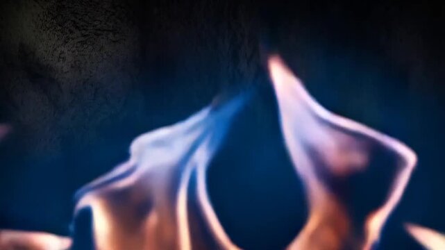 Ethereal Blue Flames with Dark Background
