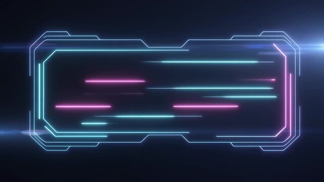 Futuristic interface horizontal glowing data lines transparent three dimensional panel seamless surreal ambience cascading softly abstract unique style ultra realistic loop