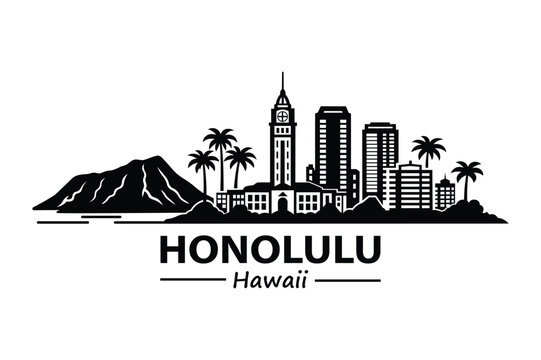 Honolulu cityscape skyline with buildings