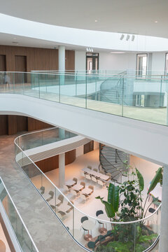 Curved Balcony Overlooking Office Lounge