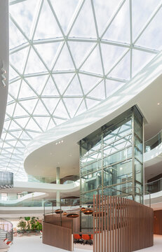 Glass Dome Roof In Office Atrium

