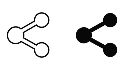 Simple black and white molecular structure icon