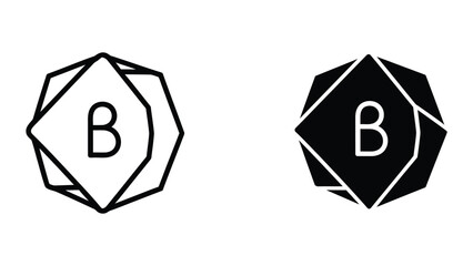 Dodecahedron with letter B inside © 3D