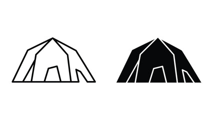 Simple line drawing of a tent © 3D