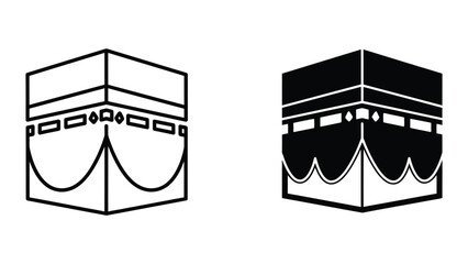 Kaaba icon set