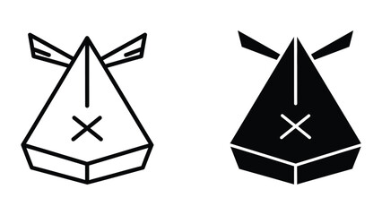 Teepee icons in black and white © 3D