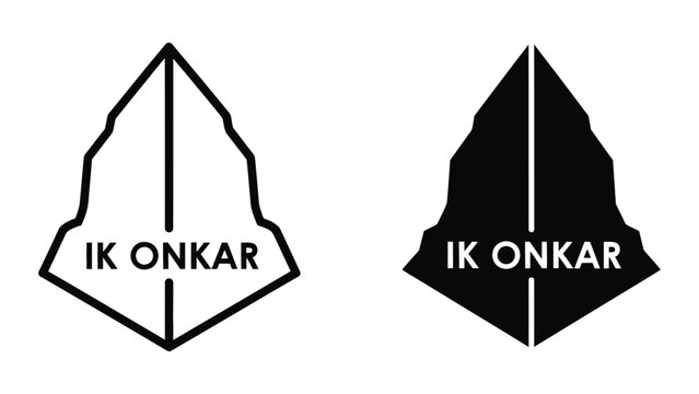 Ik Onkar symbol in black and white