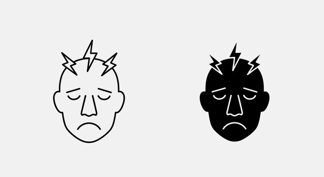 Theater Drama and Comedy Masks Icons &ndash; Tragedy Performance Symbol Outline and Solid