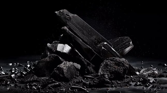 Slow Motion Black Obsidian Stone Texture