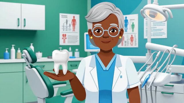 Friendly Dental Professional. Smilefocused Dentist In Clinic Explaining Dental Procedures To Patient. Warm And Knowledgeable Dentist In Clinical Setting Sharing Dental Care Information Confidently.