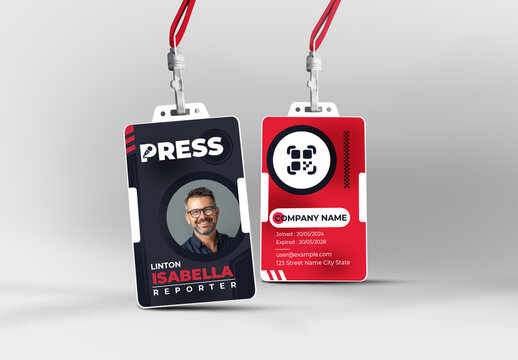 Journalist And Media Staff ID Card Template