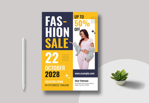 Trendy Fashion Sale Flyer Design