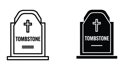 Tombstone icons in black and white