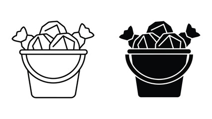 Two Buckets Filled with Potatoes