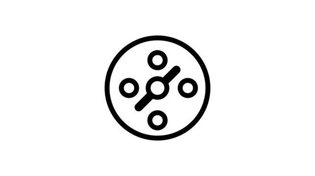 Movie Reel Motion Icon. Classic film reel icon animation representing cinema, video production, multimedia content, and entertainment industry concepts.
