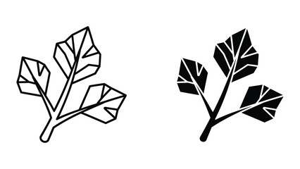 Simple black and white leaf illustration