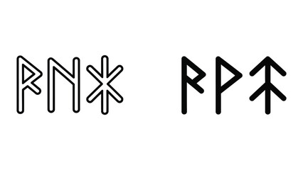 Ancient runes symbols on white background