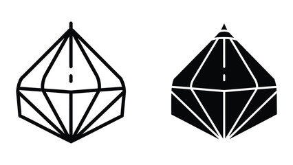 Geometric pentagonal trapezohedron shape icon