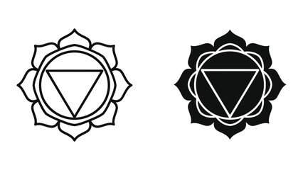 Root Chakra Symbol in Black and White
