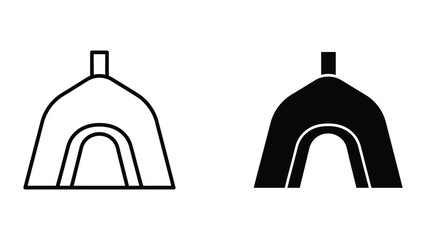Simple black and white illustration of two identical domes © jpgmarket