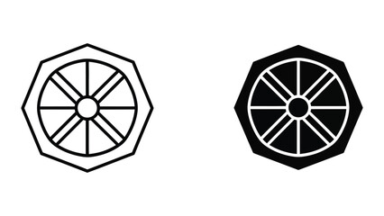 Chrysanthemum symbol in black and white