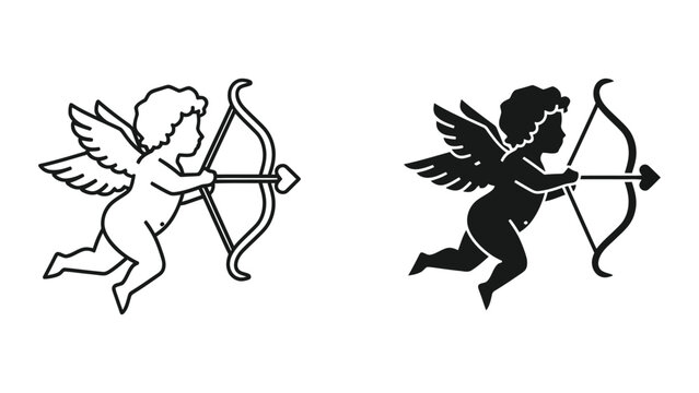 Cupid with bow and arrow
